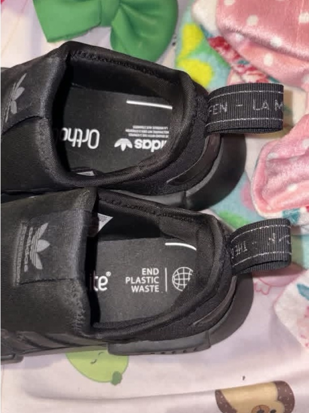 adidas Kids Black Slip-On Sneakers with Pull Tabs